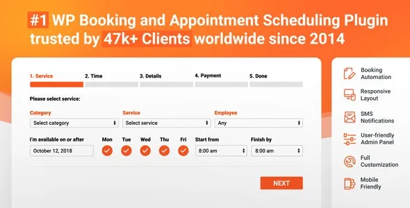 Bookly PRO - Best Appointment Booking and Scheduling Software System