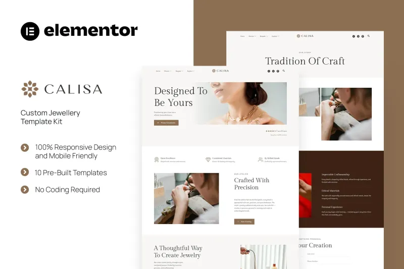 Calisa - Custom Jewellery Elementor Template Kit