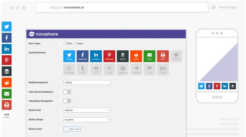 Novashare - WP Social Sharing Plugin