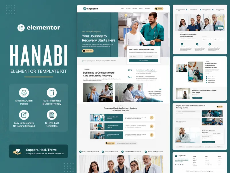 Hanabi - Rehabilitation & Mental Health Elementor Template Kit