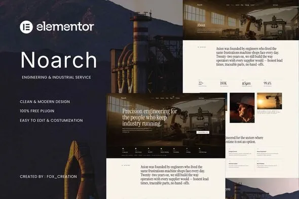Noarch - Engineering & Industrial Service Elementor Template Kit