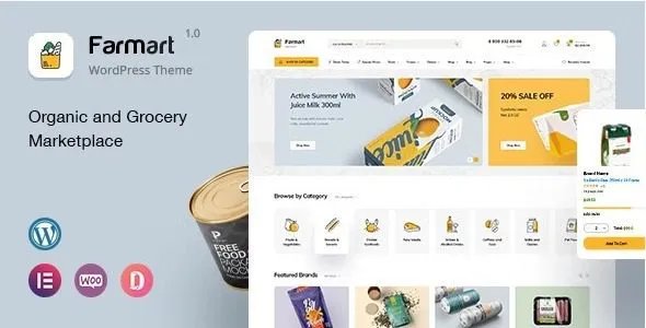 Farmart – Organic & Grocery Marketplace WordPress Theme